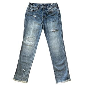 Free People We The Free High Rise Distressed Jeans Raw Hem Women’s Size 27
